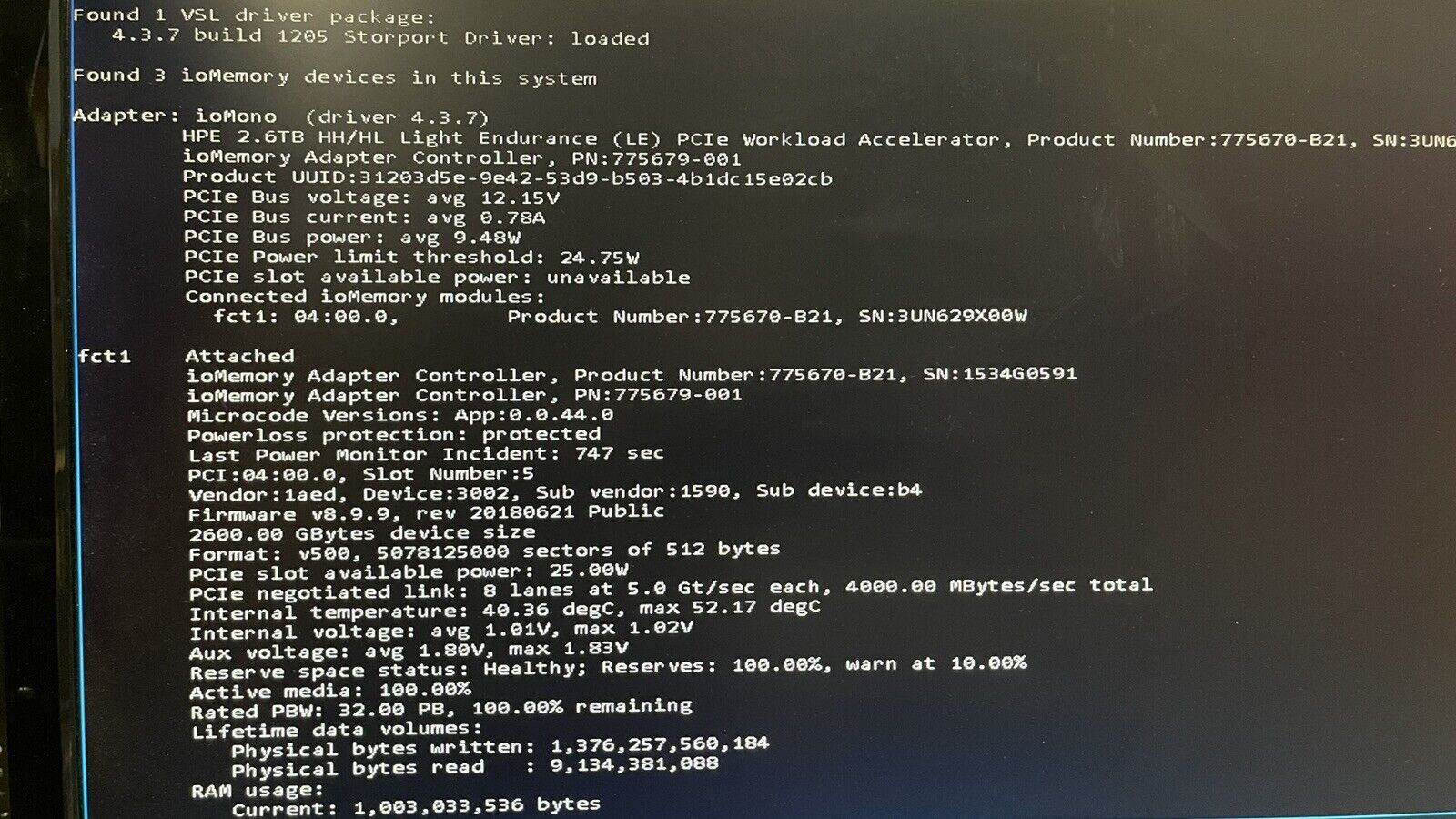 HPE 775679-001 2.6TB PCIe AIC HHHL Write Intensive MLC SSD Solid State Drive