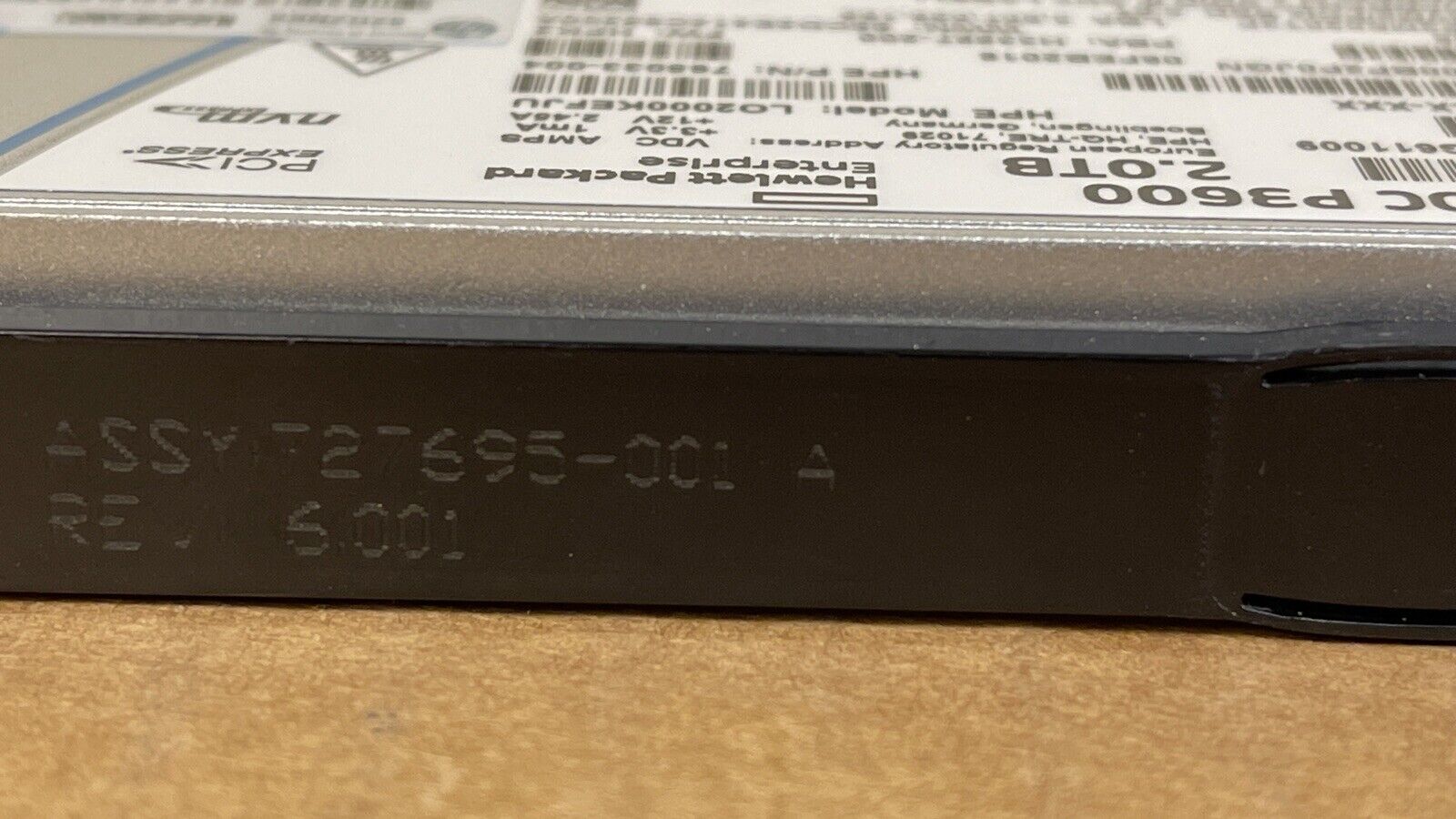 HPE 765066-001 2TB U.2 NVMe 2.5" SFF Mixed Use SCN MLC SSD Solid State Drive