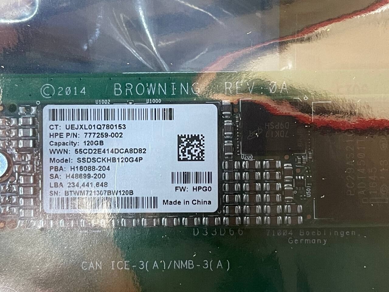 HPE 788028-B21 120GB Value Endurance M.2 2280 Read Intensive AIC SSD Enablement Kit for ProLiant Gen9.