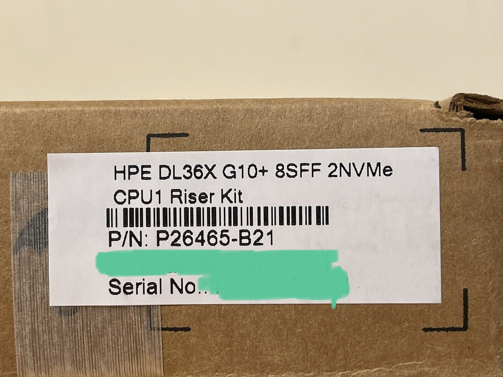 HPE P26465-B21 ProLiant DL36X DL360 DL365 Gen10+ Plus 8SFF 2NVMe CPU1 Riser Kit x16 x8 G10+.