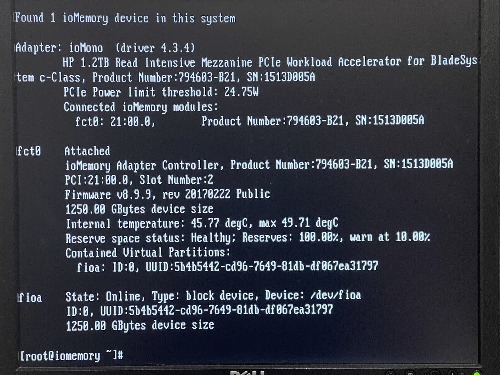 HP 794603-B21 1.2TB SanDisk ioMemory SX300-1200 MEZZANINE PCI-e SSD MLC 795154-001 Flash 98 - 100%.