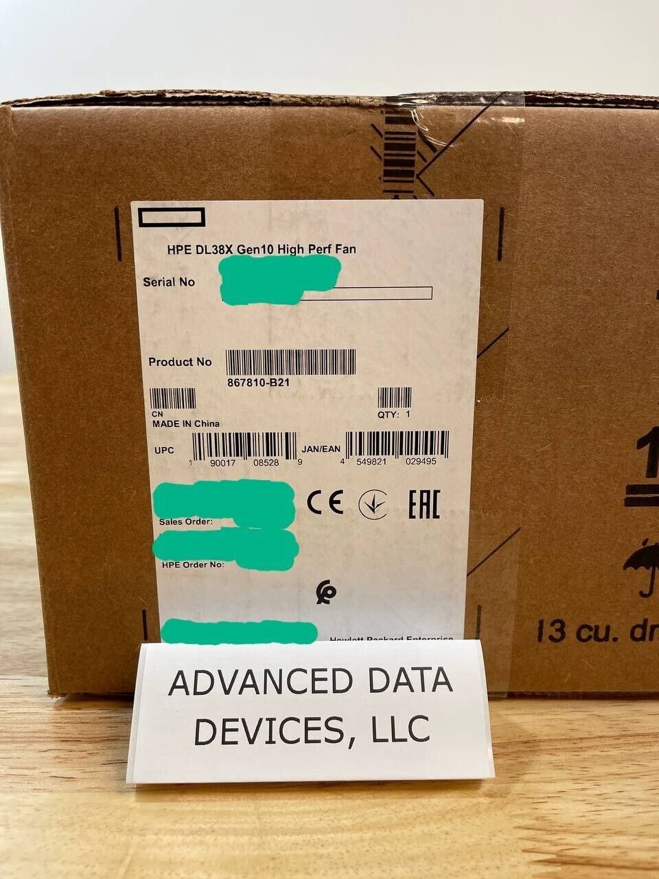 HPE 867810-B21 DL38X Gen 10 High Perf Fan Kit (Contains 6x fans).