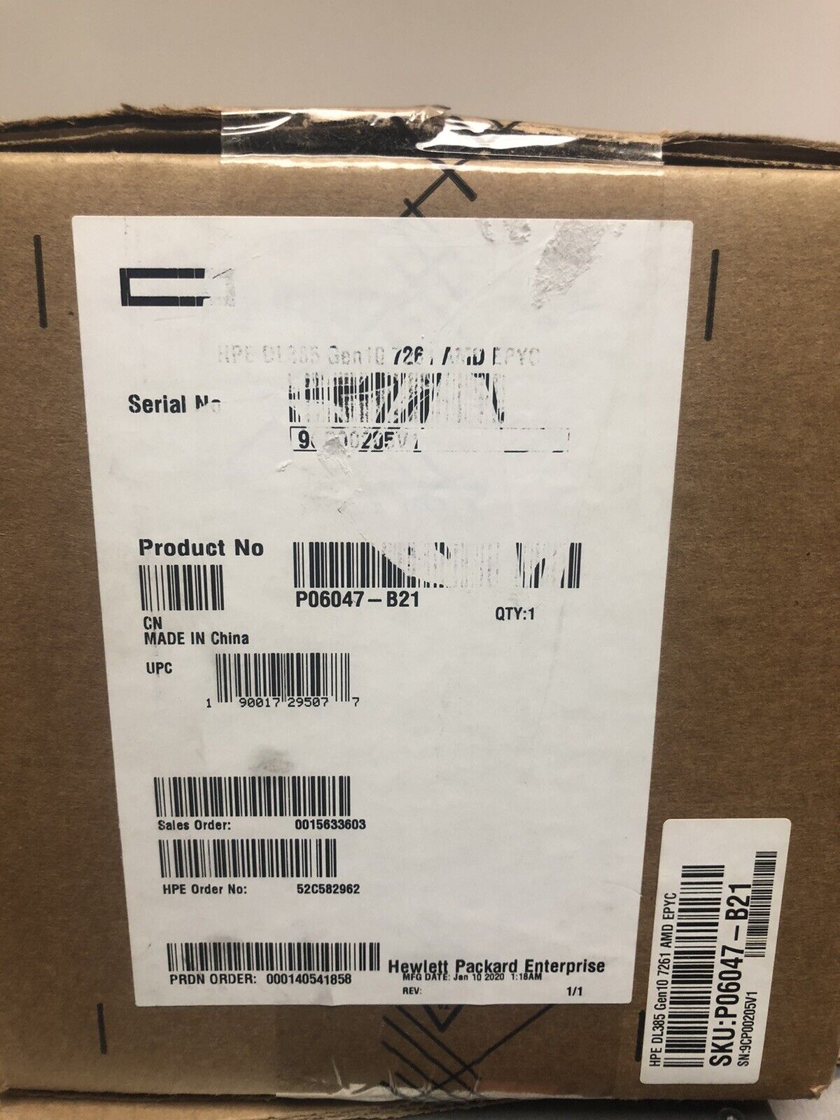 HPE P06047-B21 DL385 Gen10 AMD EPYC 7261 6-Core 2.5GHz 64MB Processor CPU Kit