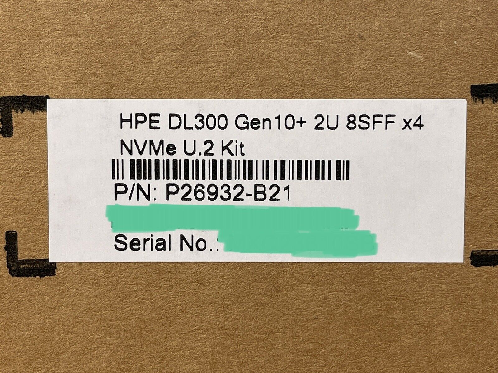 P26932-B21 HPE DL38x DL385 DL380 Gen10 & Plus & V2 8SFF x4 NVMe U.2 SSD SC Kit: Cage+Power Cable Included 8x SFF SCN.
