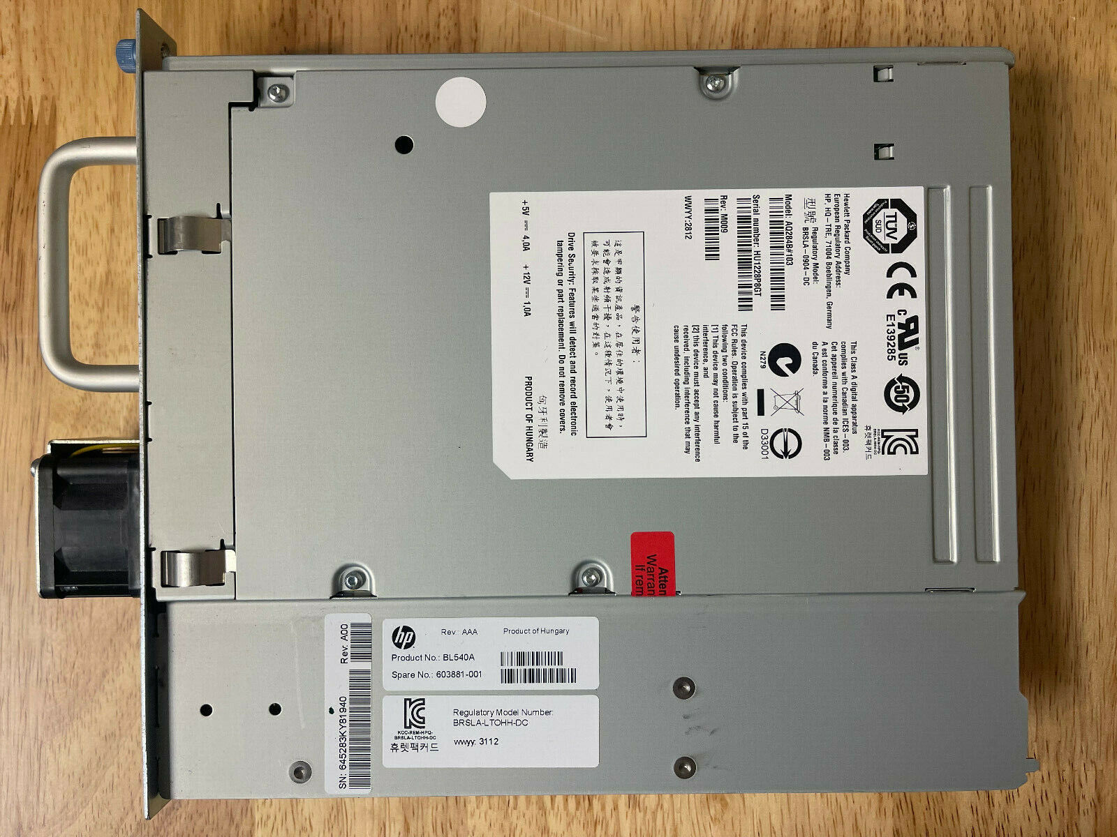 HPE StoreEver MSL4048 48-Slot LTO Tape Autoloader Library 4x LTO-5 HH SAS AK381A.