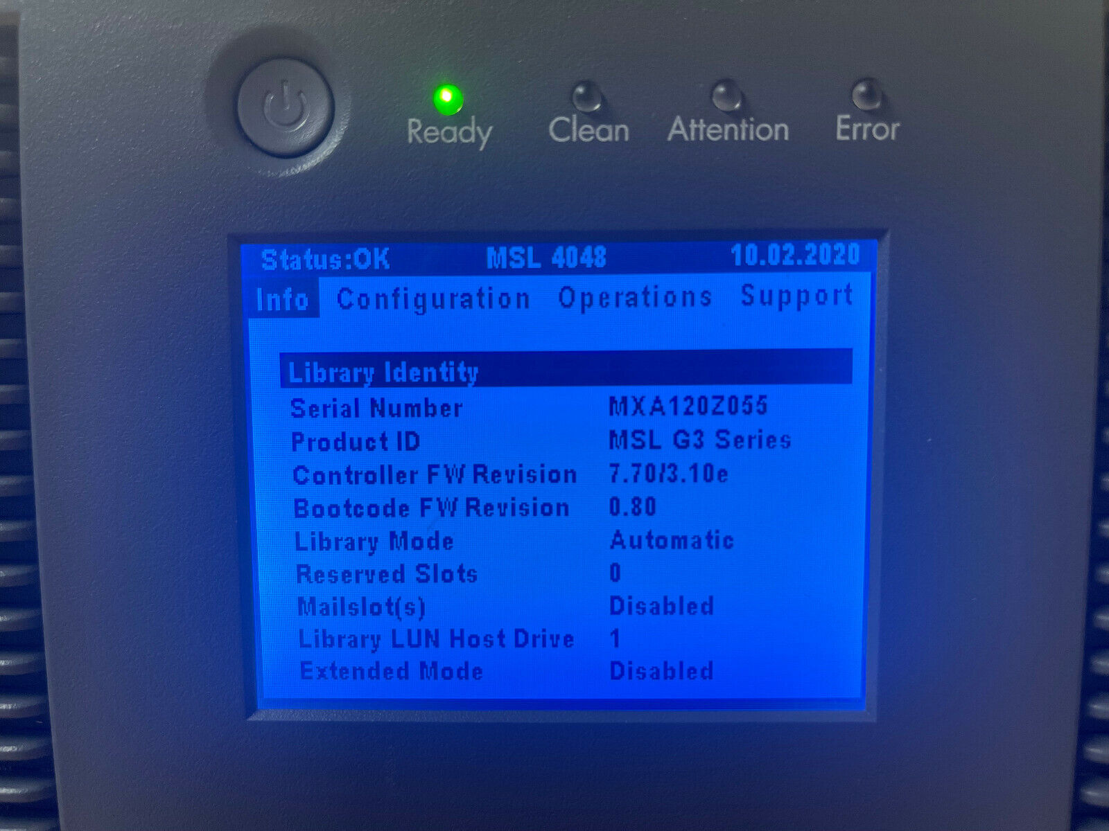 HPE StoreEver MSL4048 48-Slot LTO Tape Autoloader Library 4x LTO-5 HH SAS AK381A.