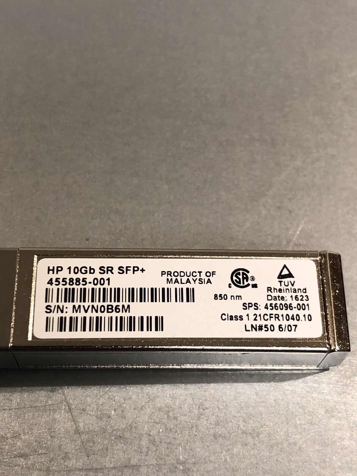 HP 455885-001 BladeSystem c-Class 10G SR SFP+ LC-LC MMF 850nm 300m Transceiver