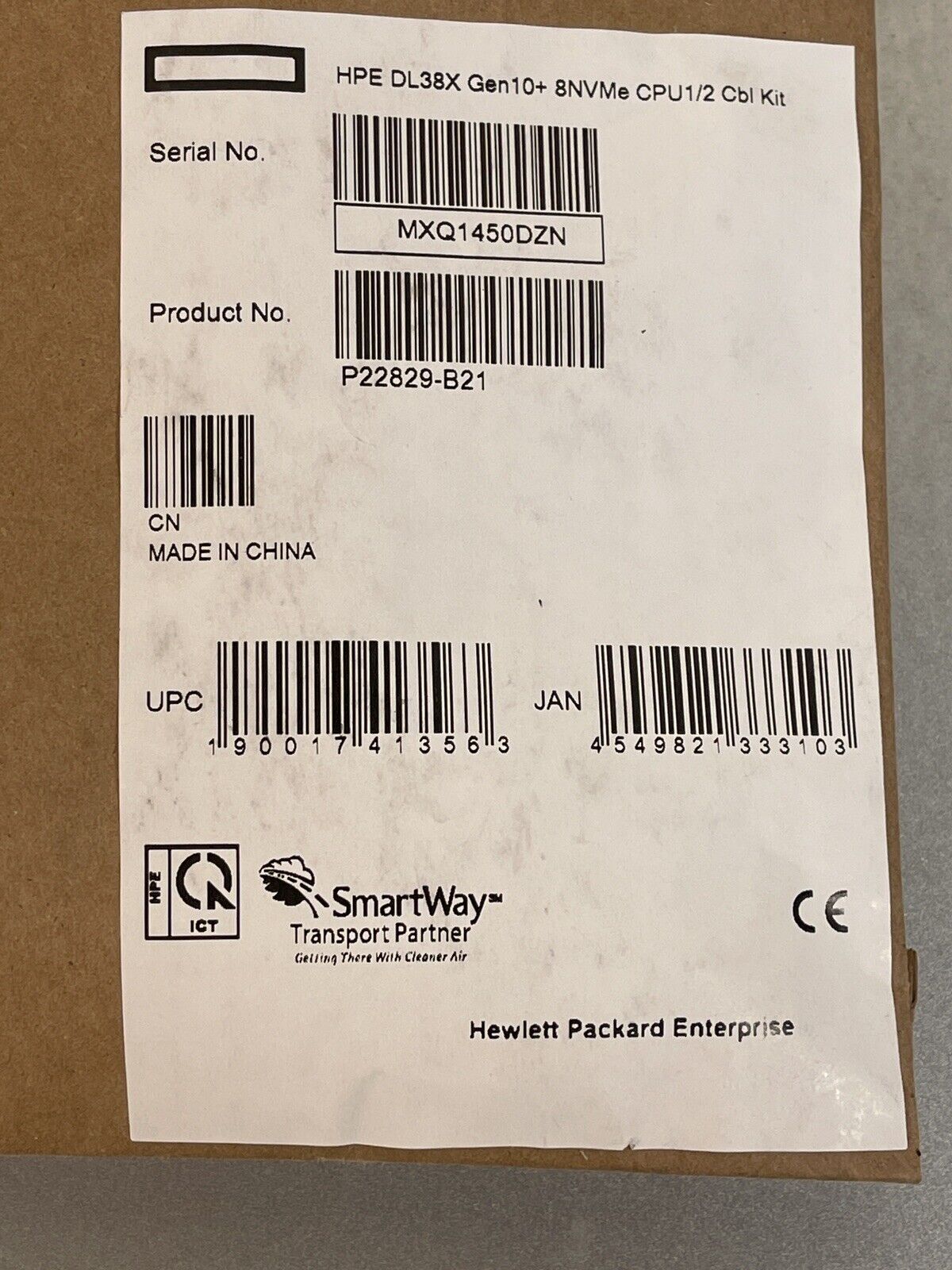 P22829-B21 HPE ProLiant DL38X Gen10 Plus 8NVMe CPU1/2 Cable Kit DL380 DL385 Cbl 8x NVMe.