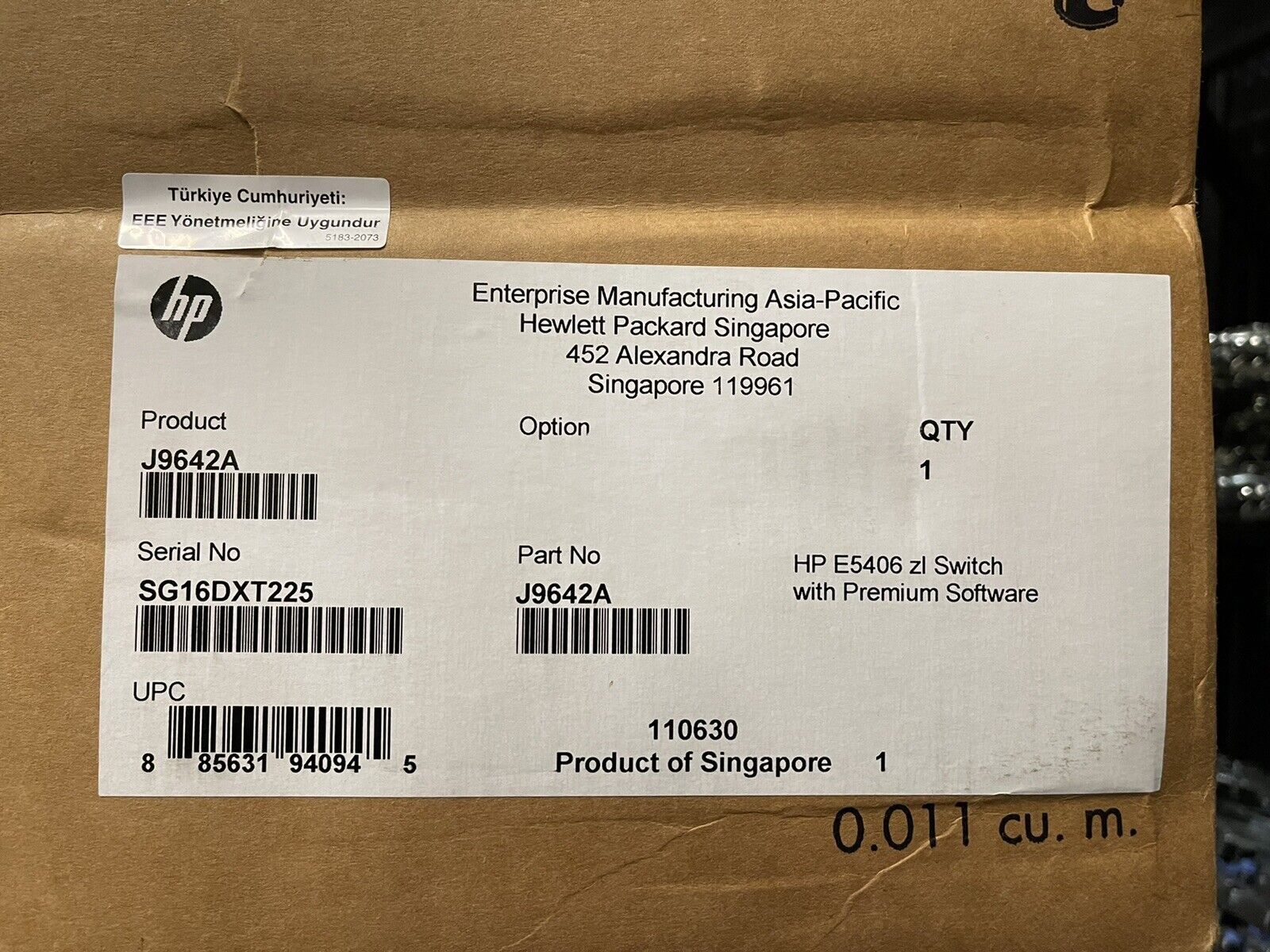 HP HPE J9642A Aruba E5406 zl Switch with Premium Software BTO CTO 4U.