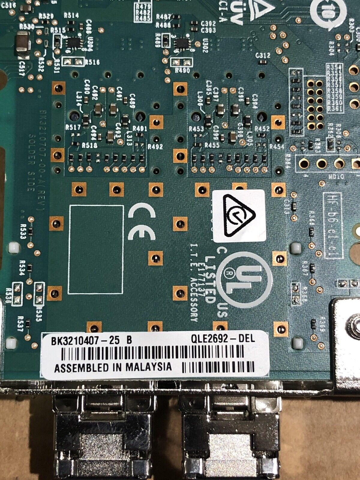 Dell 0CK9H1 QLogic QLE2692 Dual Port Fibre Channel 16Gb PCI-e 3.0 HBA FC FH with SFP+.