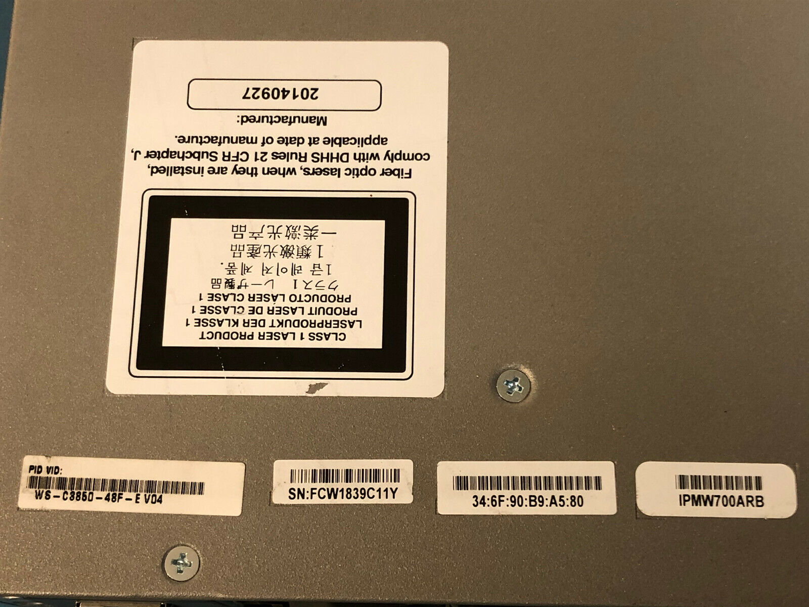 Cisco Catalyst WS-C3850-48F-E 48 Port Gigabit PoE+ Ethernet Switch 1 or 2 PSUs.