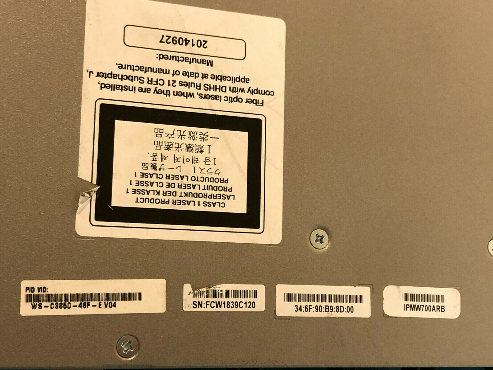 Cisco Catalyst WS-C3850-48F-E 48 Port Gigabit PoE+ Ethernet Switch 1 or 2 PSUs.