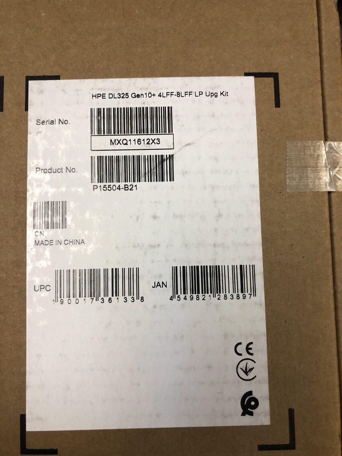 HPE P15504-B21 DL325 Gen10+ Plus 4LFF to 8LFF Carrier Drive Cage Upgrade Kit Low Profile BC.