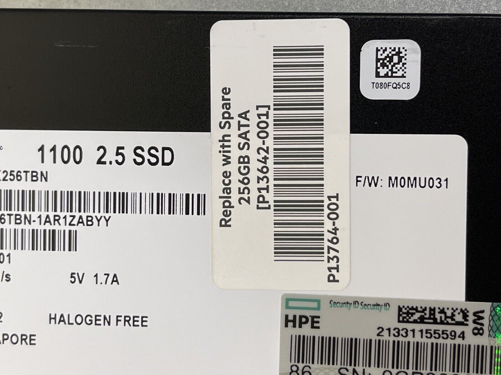 HPE P13642-001 256GB SATA 6Gb/s 2.5" SFF TLC SSD Solid State Drive