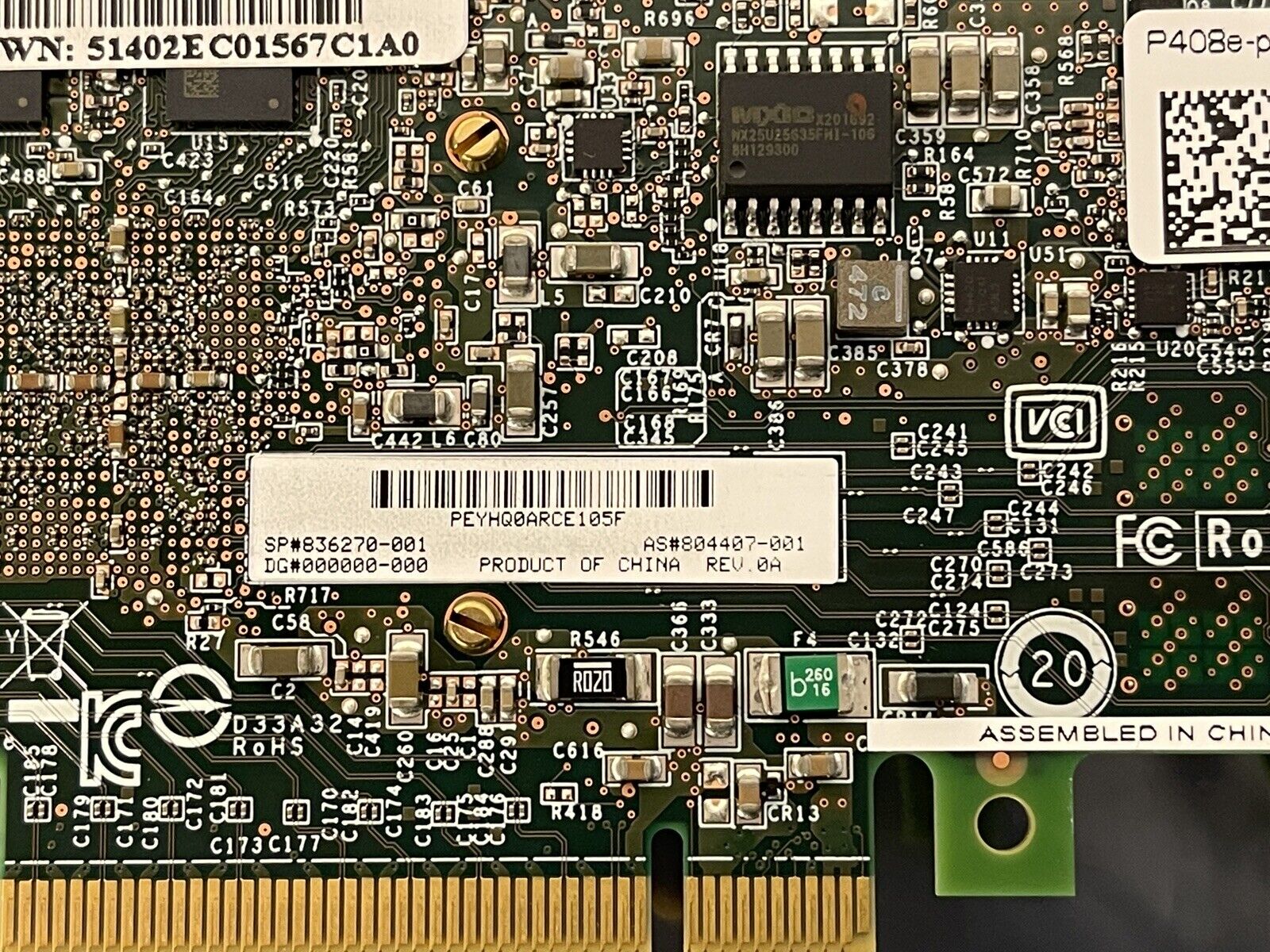 HPE 804405-B21 Smart Array P408e-p SR External 12G/s Controller 4GB Cache PCI-e SATA SAS 836270-001 FBWC 12G 804407-001 877849-001 878645-001 HWHHW-9020 RAID HBA.