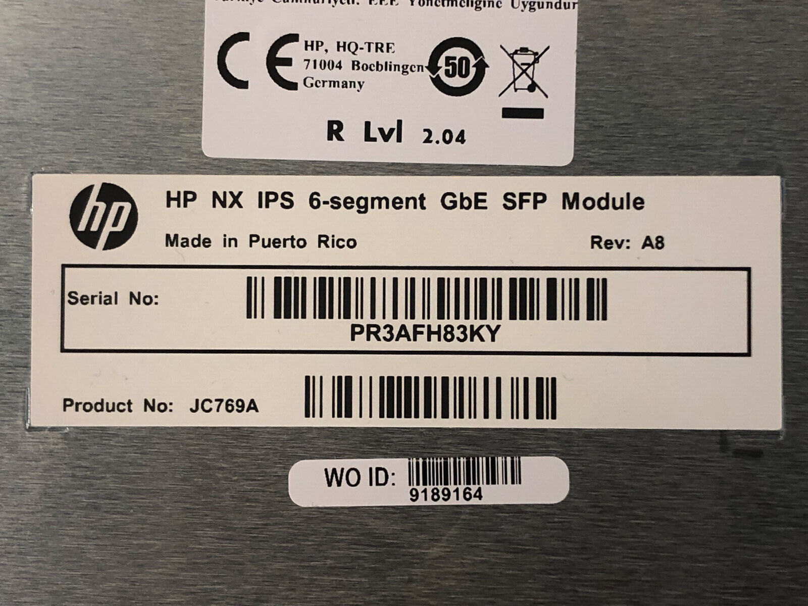 HP JC769AR NX IPS 6-Segment GbE SFP Module.