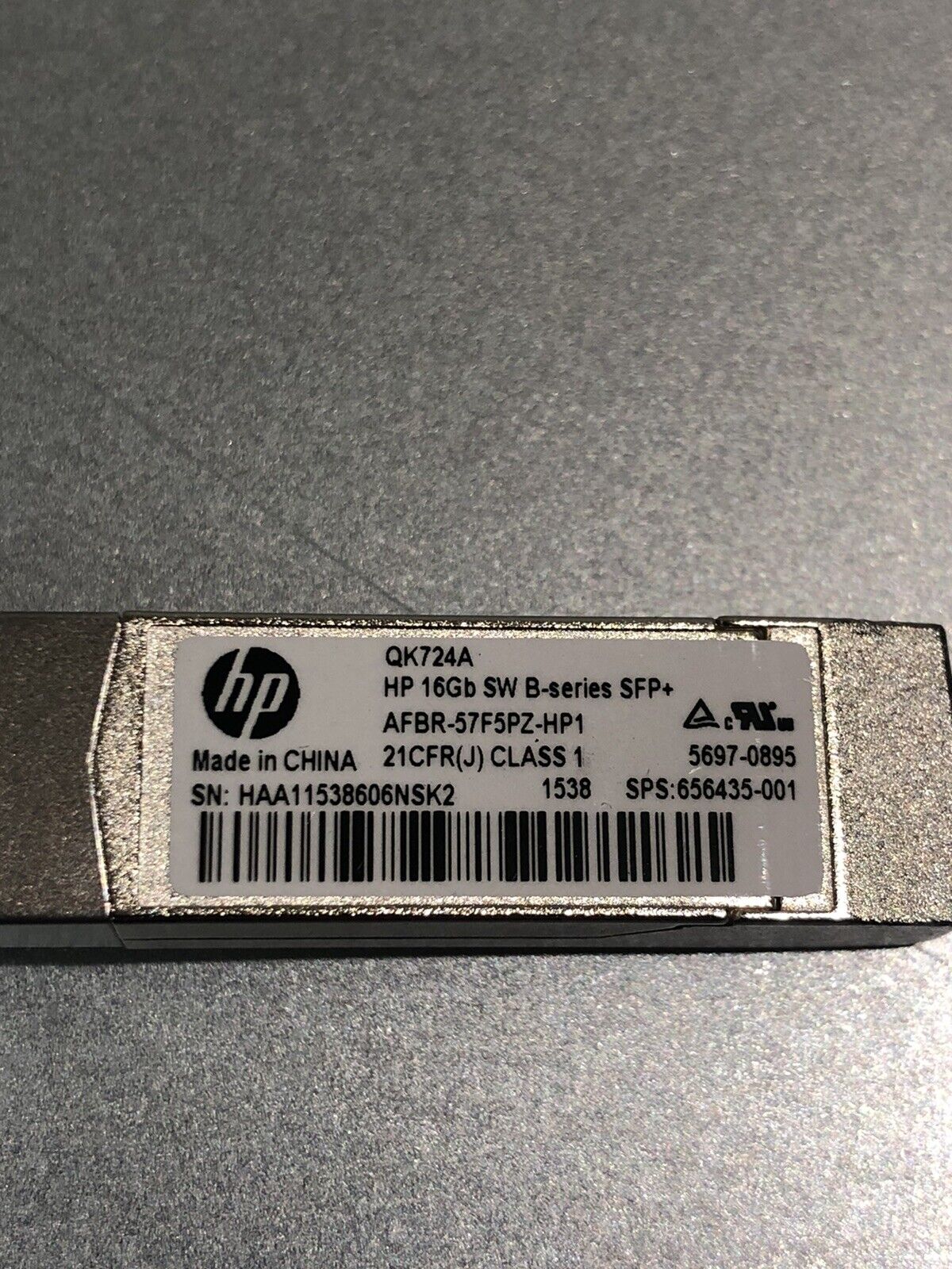 HP 16Gb FC 656435-001 QK724A HP SFP+ Transceiver QK724-63001 Fiber Channel.