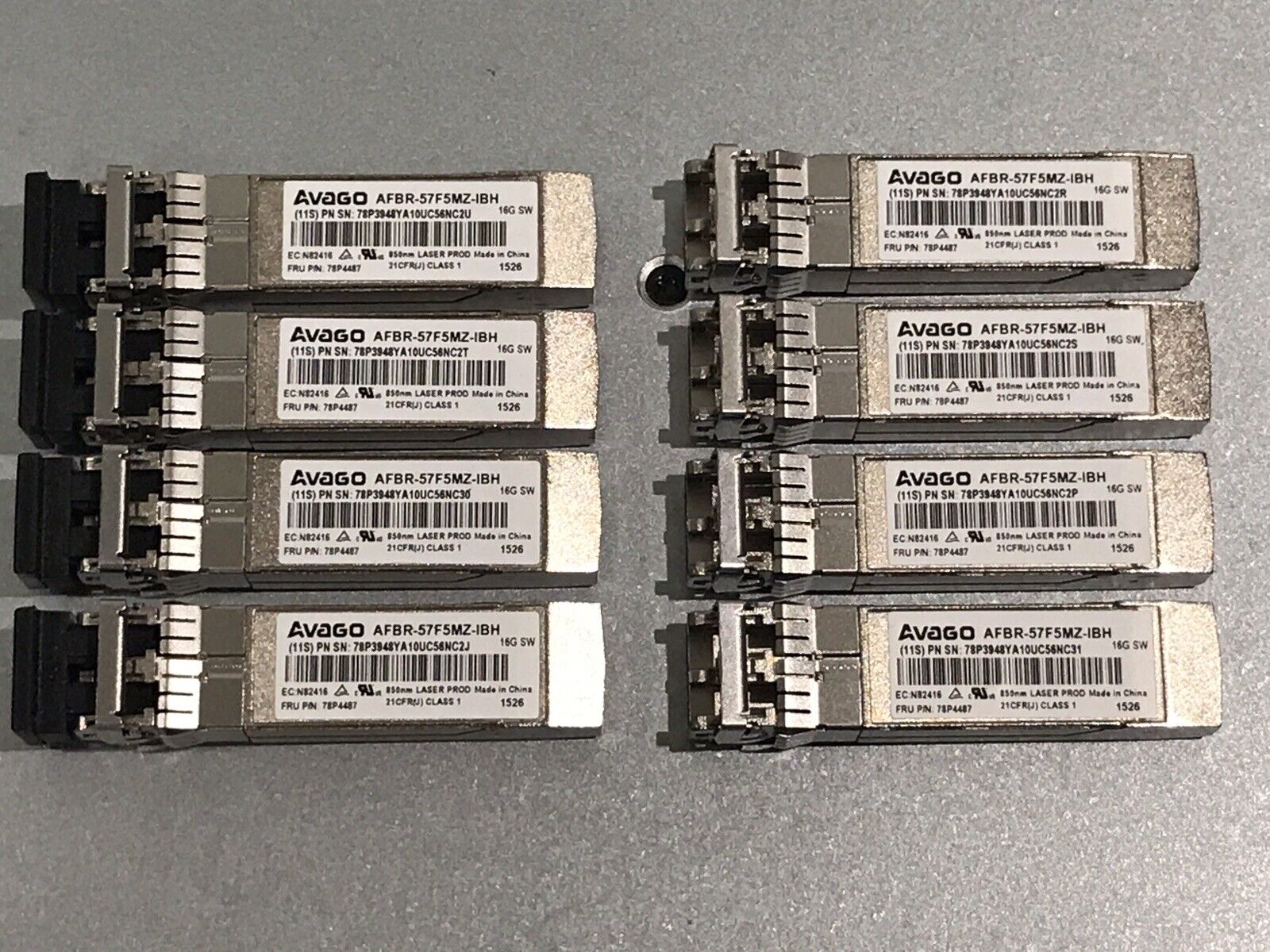 IBM 78P4487 Avago 16GFC Fibre Channel SFP+ Multi-Mode MM LC-LC 850nm 150m Transceive
