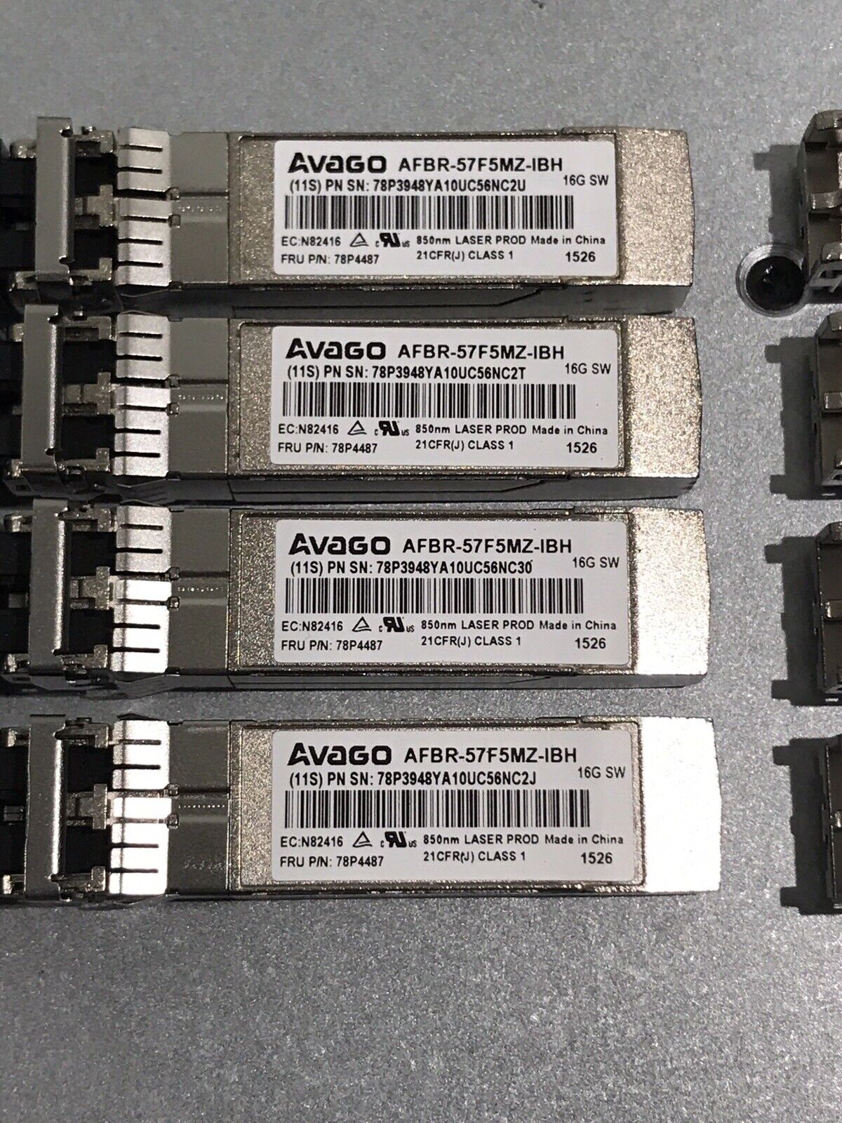 IBM 78P4487 Avago 16GFC Fibre Channel SFP+ Multi-Mode MM LC-LC 850nm 150m Transceive