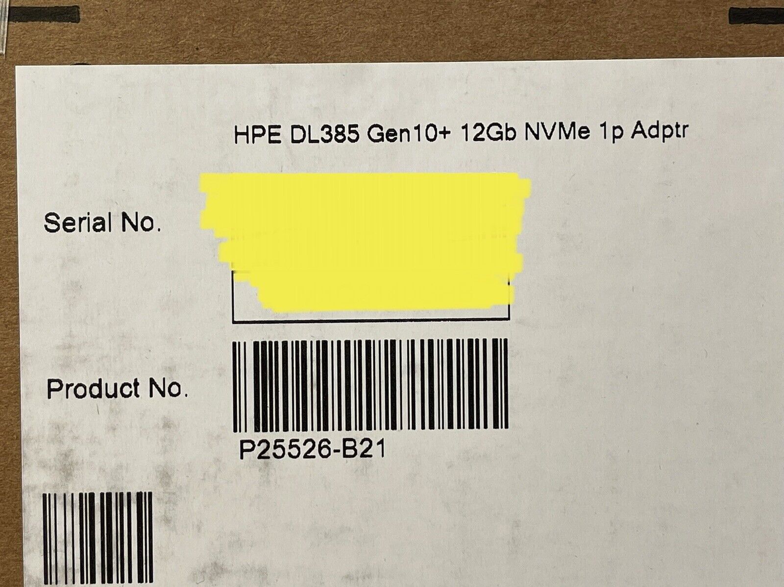 HPE P25526-B21 DL385 Gen10 Plus and V2 PCI-e 1-Port Adapter Direct Attach x4 NVMe Retimer.