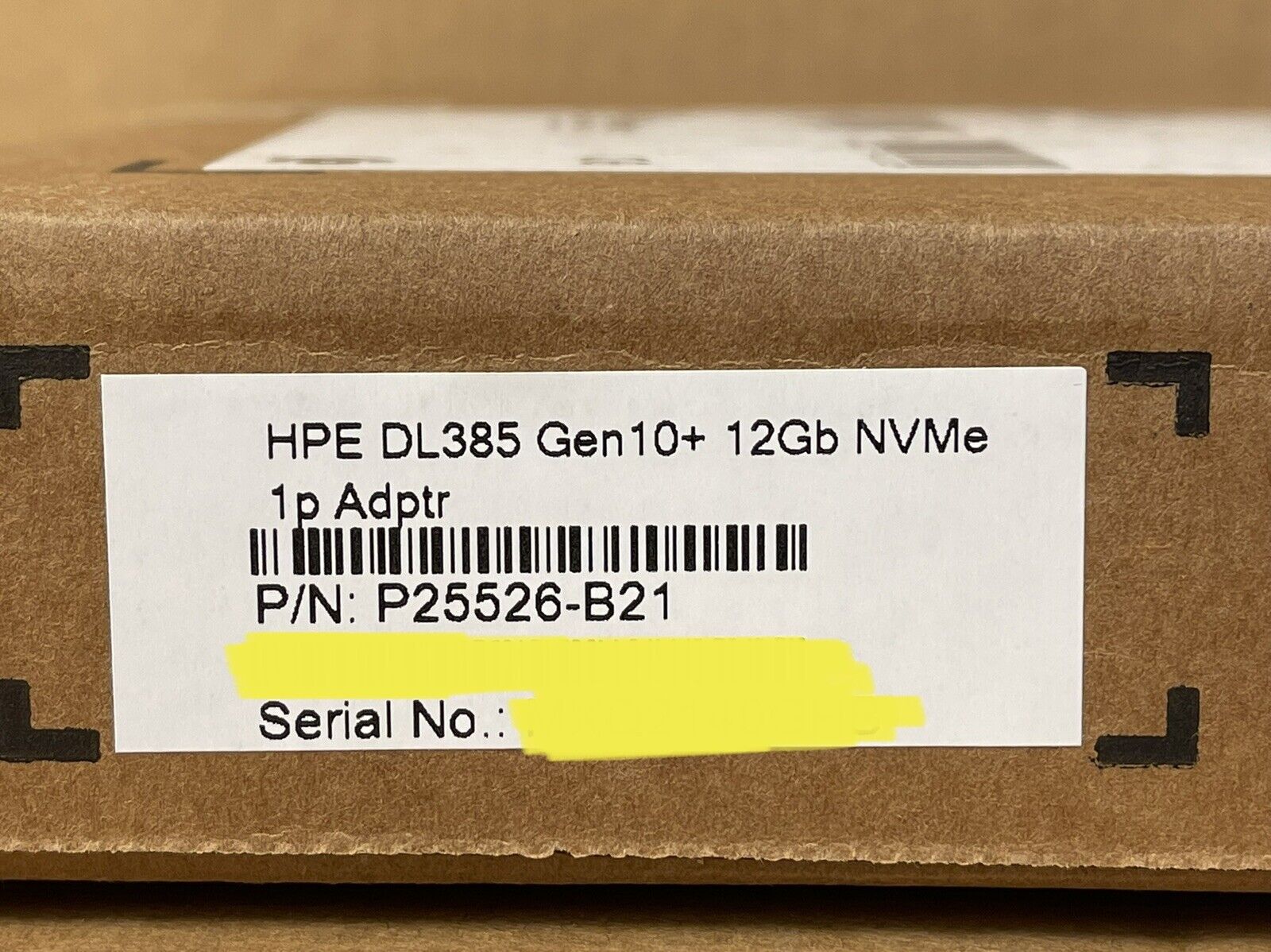 HPE P25526-B21 DL385 Gen10 Plus and V2 PCI-e 1-Port Adapter Direct Attach x4 NVMe Retimer.