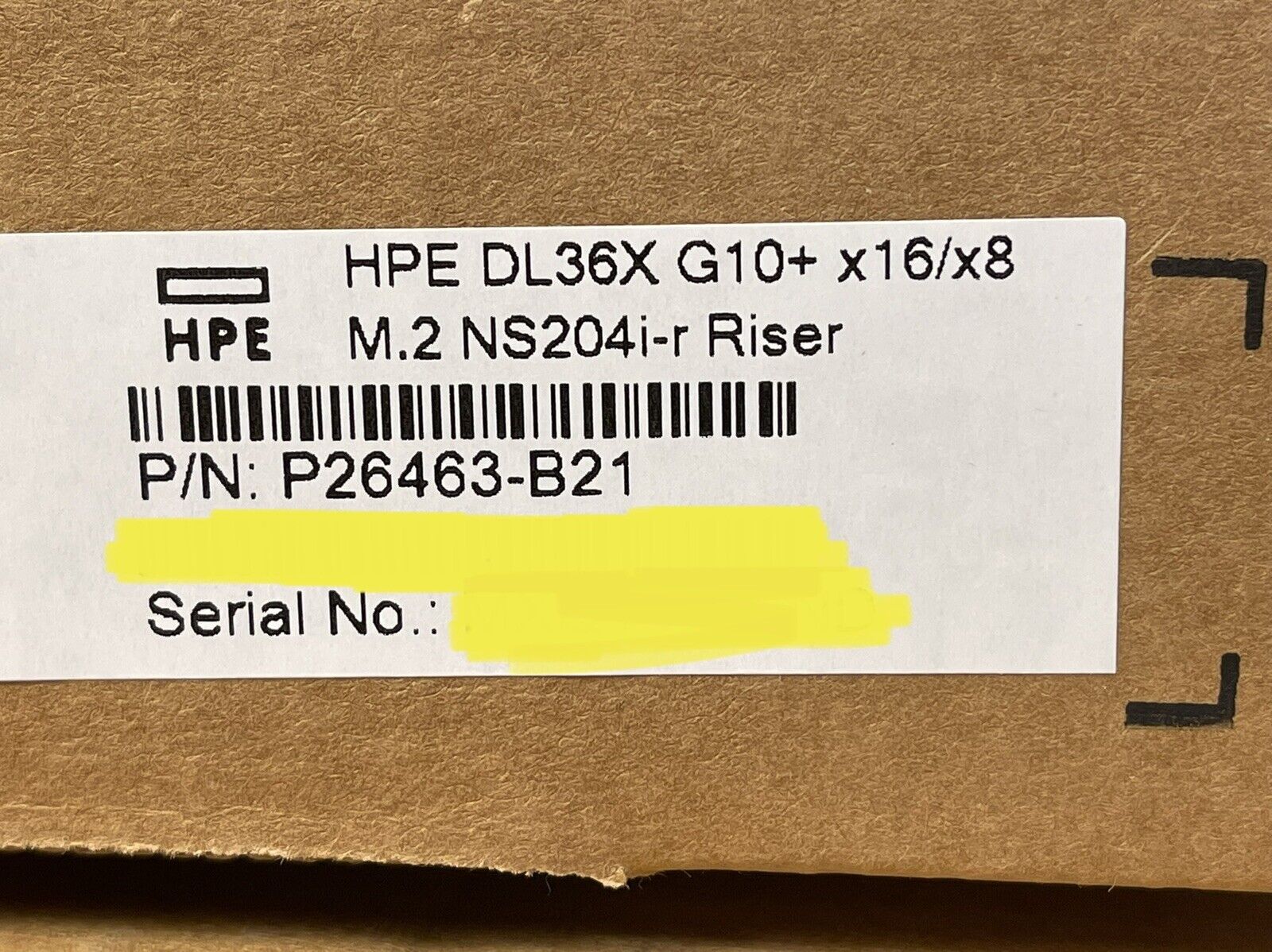 HPE P26463-B21 ProLiant DL360 DL365 DL36X Gen10 Plus x16/x8 PCI-e 4 M.2 NS204i-r Riser Kit.