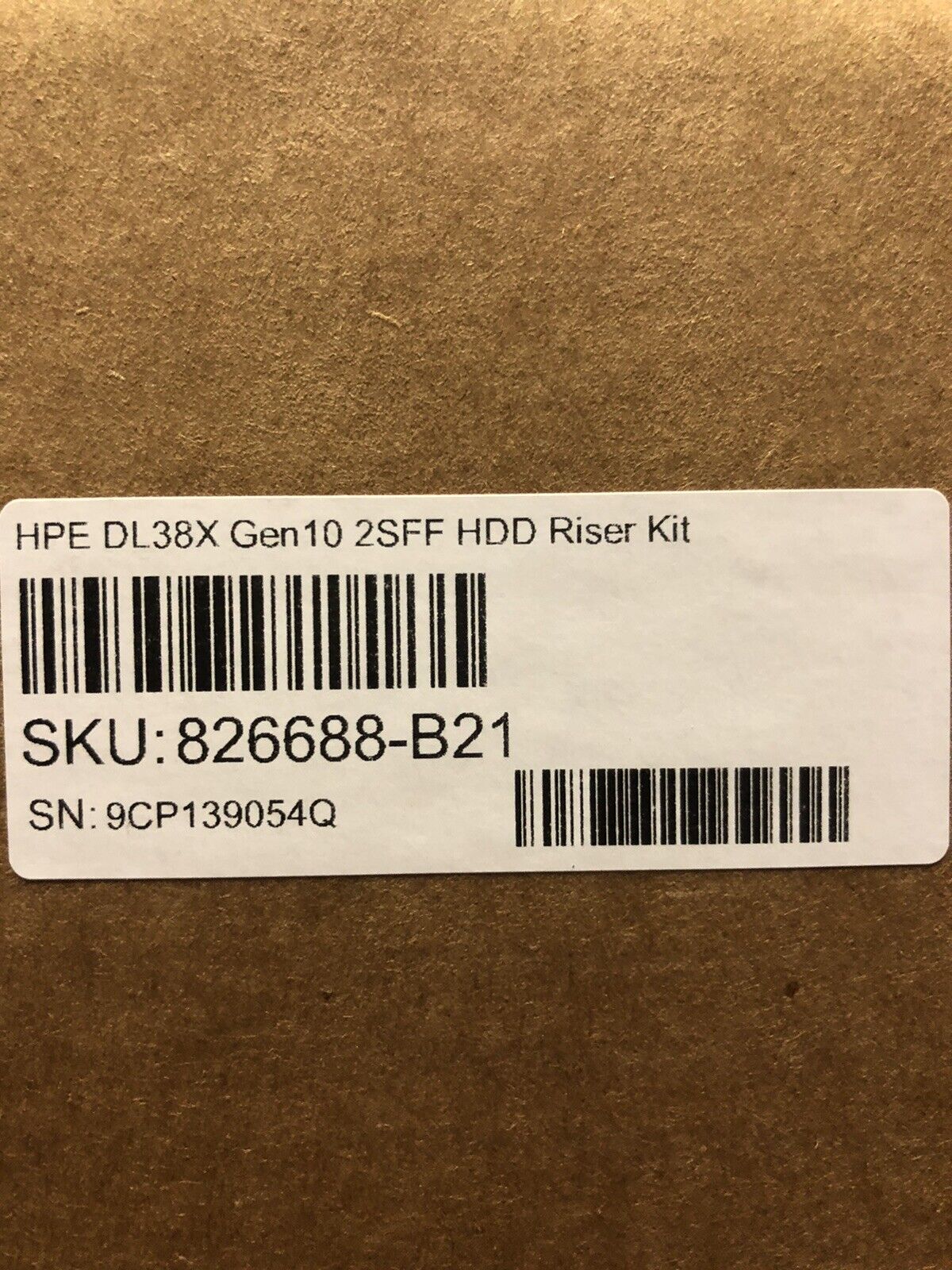 HPE 826688-B21 DL38x DL385 DL380 Gen10 Premium 2SFF HDD Riser Kit x16 PCI-e 3.0.