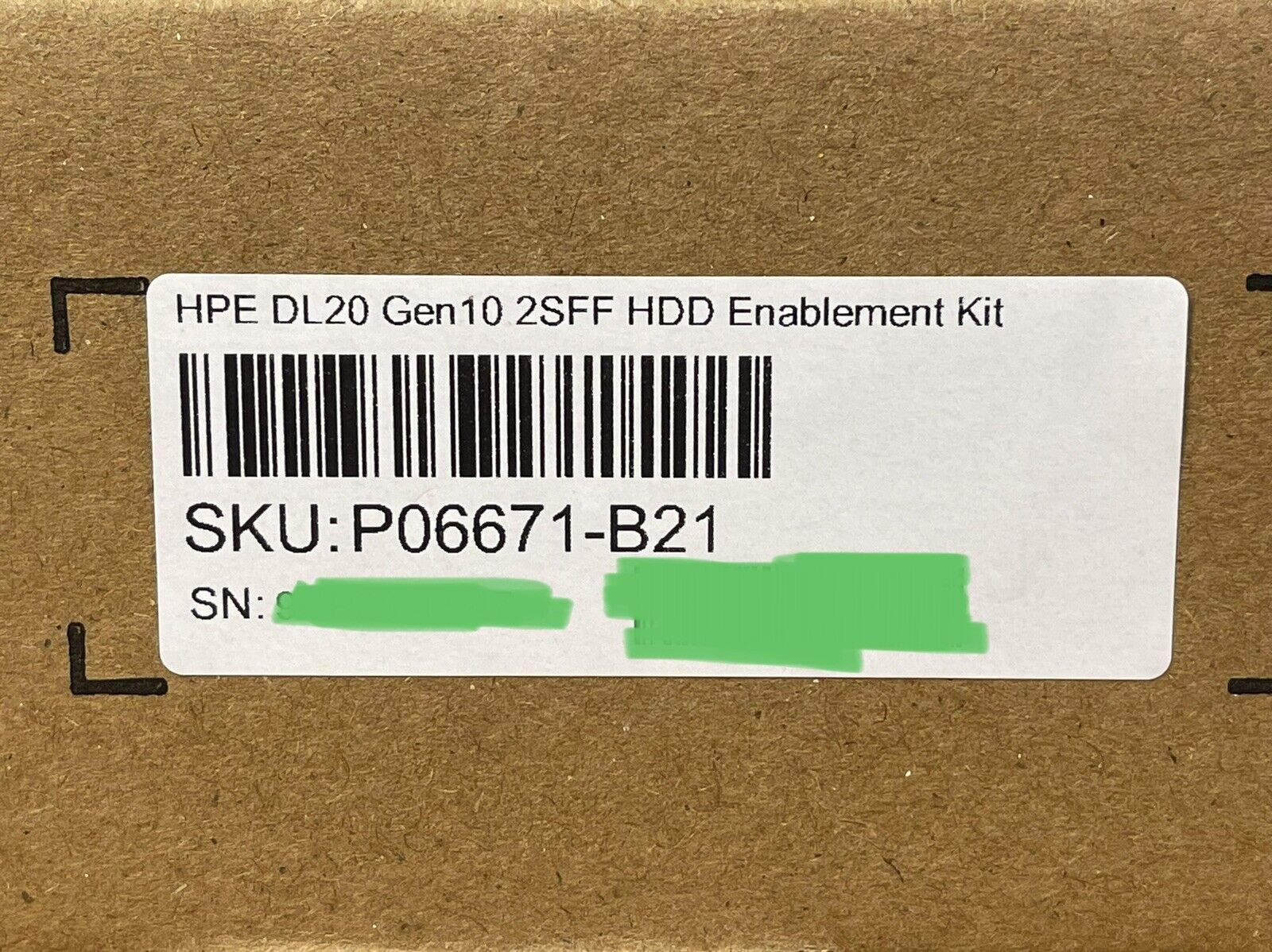 HPE P06671-B21 DL20 Gen10 2SFF 2x SFF HDD Enablement Kit Drive Cage Upgrade SC Add 2x Bays P07892-001 775401-001.
