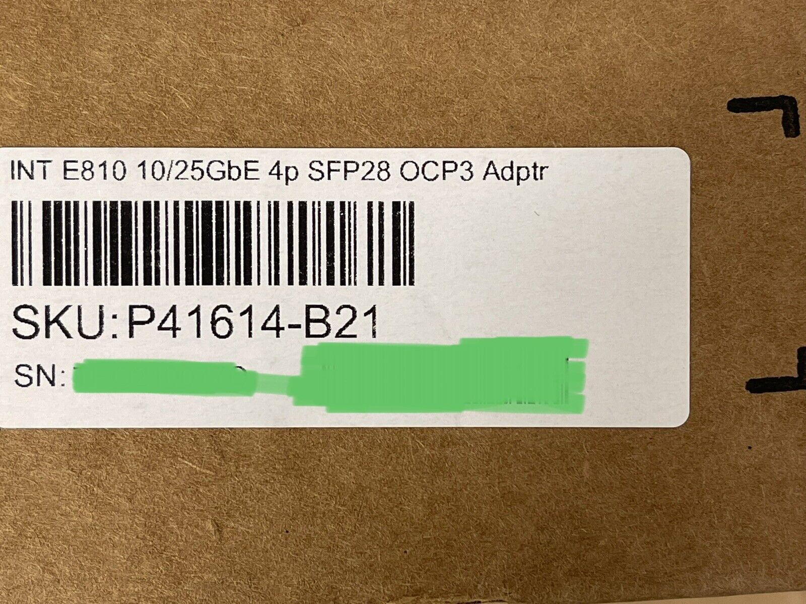 HPE P41614-B21 Intel E810-XXVDA4 Ethernet 10/25Gb 4-port SFP28 OCP3 Adapter NIC PCI-e 4 x16 Quad Port.