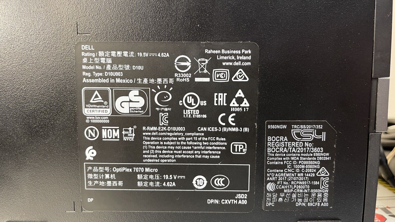 Dell OptiPlex 7070 MFF 8 Core i7-9700T 2GHz 16GB 512GB SSD W10 Pro WiFi AC Wrnty.