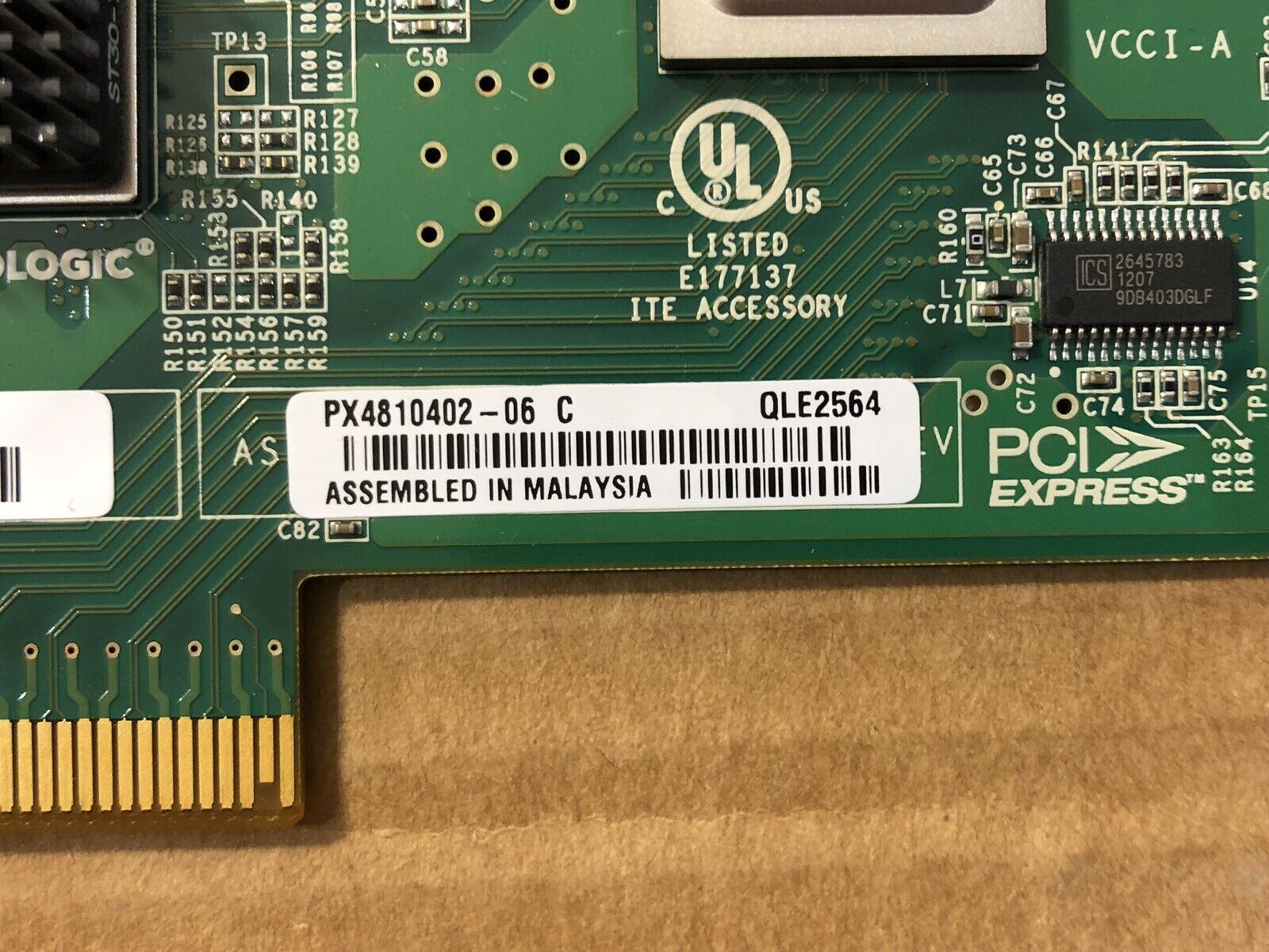 QLogic QLE2564 Quad Port FC HBA PCI-E 4 Port + 4x 8Gb Transceivers Fiber Channel 340-2110-00.