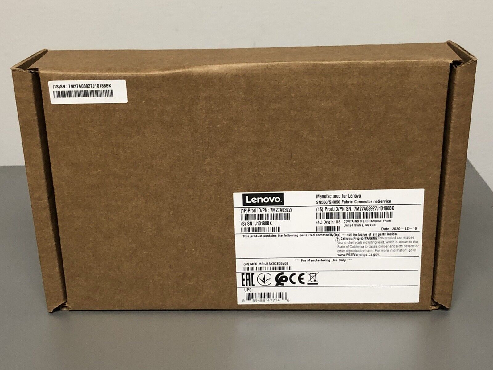 Lenovo ThinkSystem SN550 SN850 x880 Server Fabric Connector Enables LOM 4x 10GE 7M27A03927.
