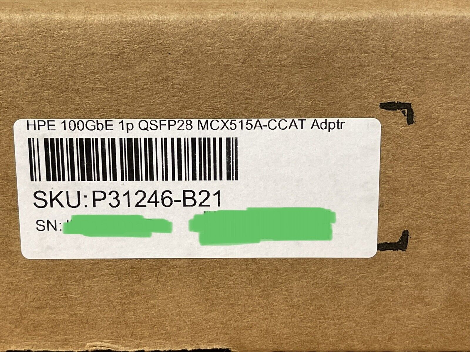 P31246-B21 HPE Mellanox 100GbE Ethernet 1 port QSFP28 ConnectX-5 Network Adapter PCI-e x16 MCX515A-CCAT.