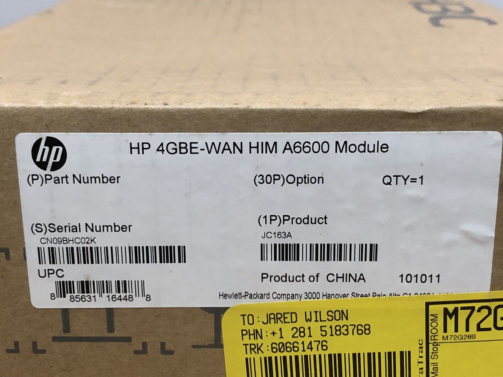 New HP ProCurve 4GBE-WAN HIM A6600 JC163A HPE H3C Gigabit Ethernet WAN Interface Module.