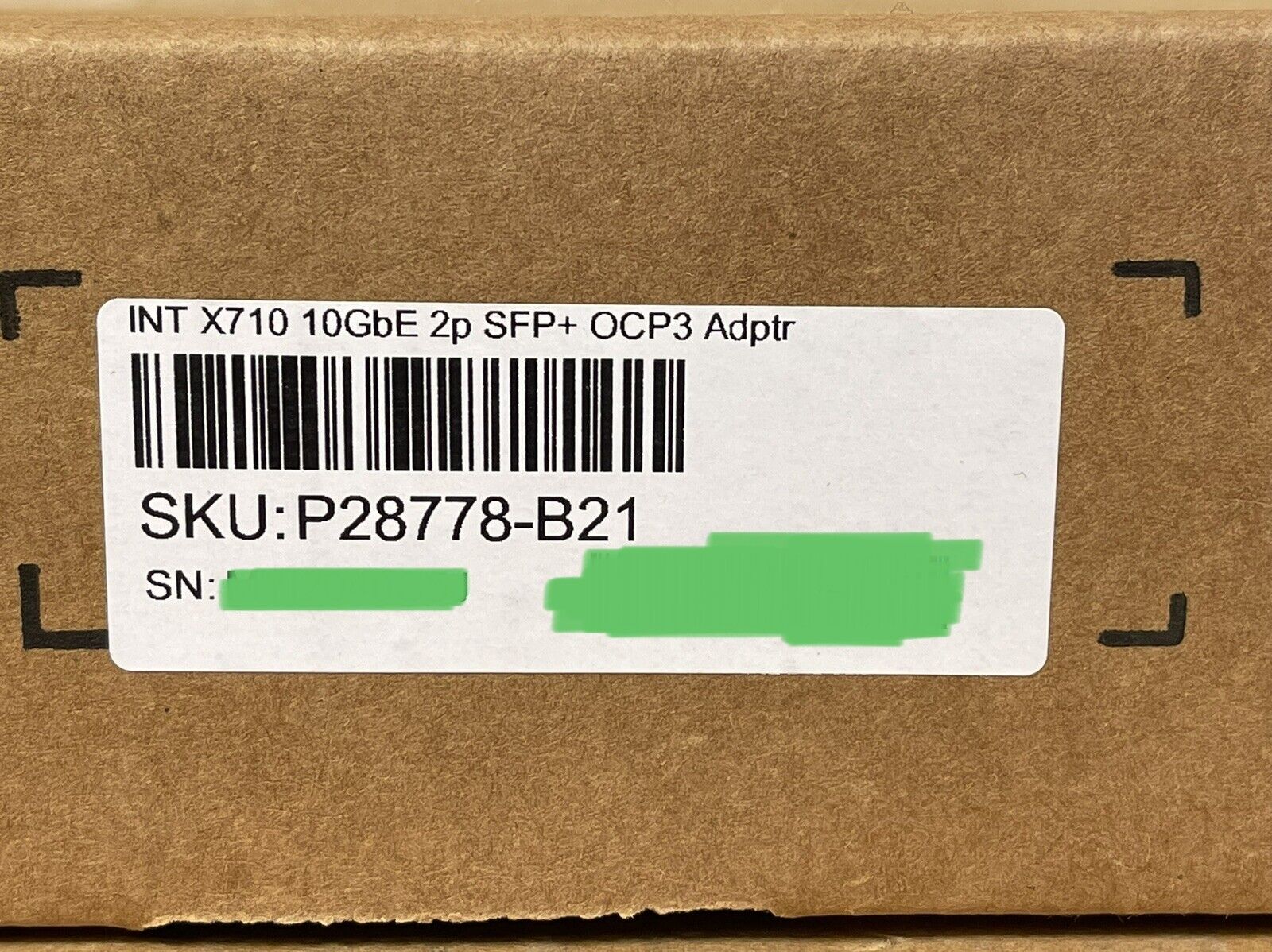 HPE P28778-B21 Intel x710 10GbE 2 port SFP+ OCP3 NIC Network Adapter Gen10 Plus and V2 2P 10G OCP3 x710-DA2
