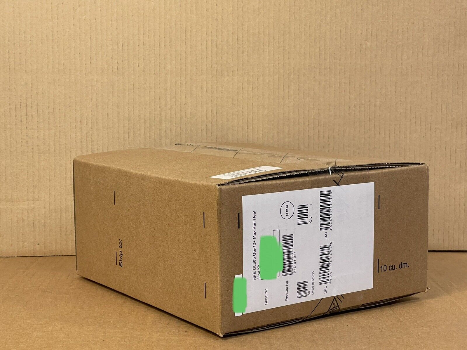 HPE P43104-B21 ProLiant DL365 Gen10 Plus Max Performance Heat Sink Kit (Contains One HS).