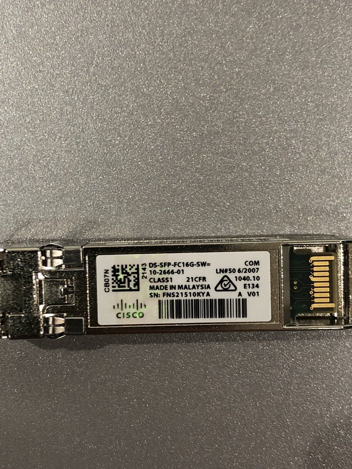 Cisco 10-2666-01 16Gbps SFP+ FC Fibre Channel LC-LC Multi-Moode MMF 850nm Transceiver