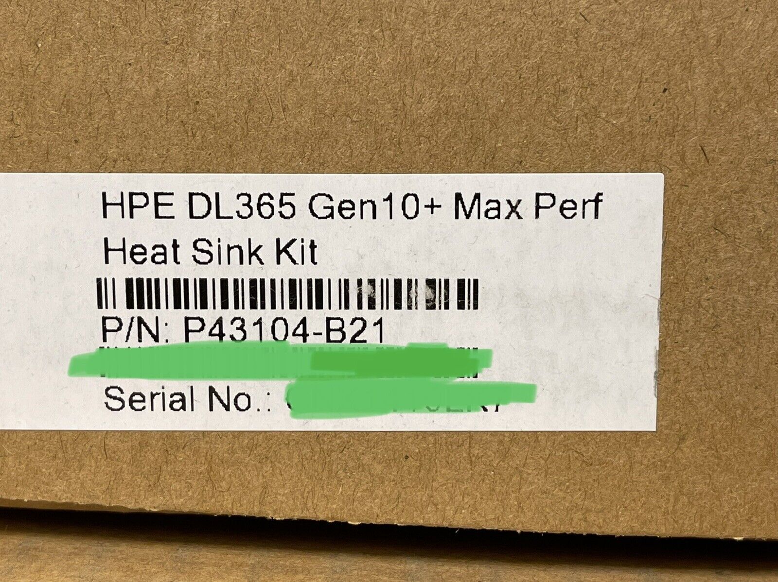 HPE P43104-B21 ProLiant DL365 Gen10 Plus Max Performance Heat Sink Kit (Contains One HS).
