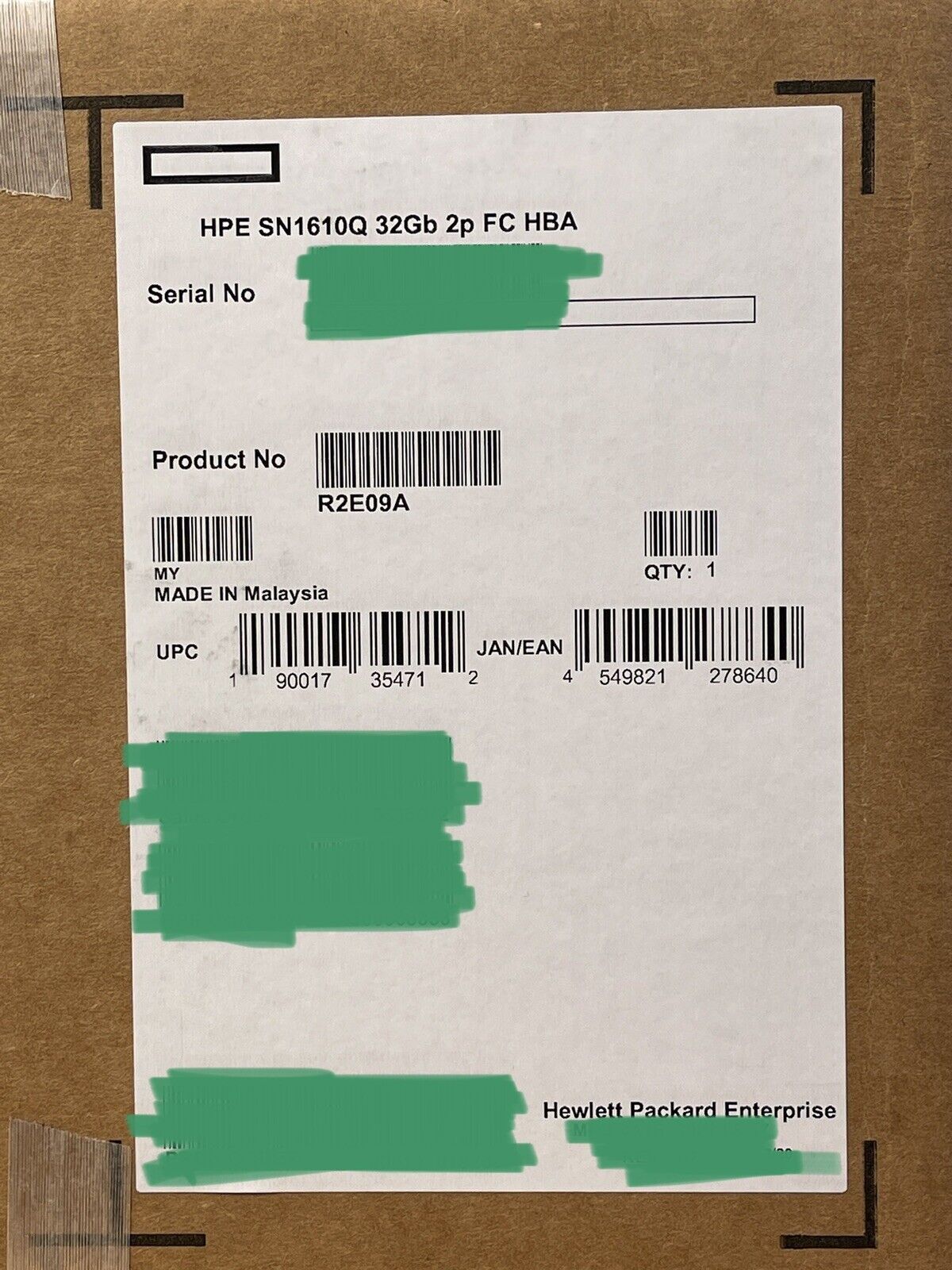 HPE R2E09A SN1610Q 32Gb FC 2-port 32G Fibre Channel HBA adapter with 2x SFP28 Transceivers SW FH+LP brackets StoreFabric.