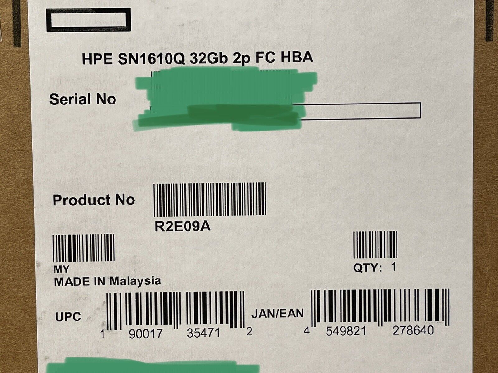 HPE R2E09A SN1610Q 32Gb FC 2-port 32G Fibre Channel HBA adapter with 2x SFP28 Transceivers SW FH+LP brackets StoreFabric.