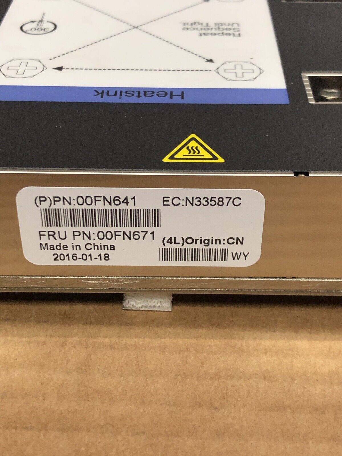 Lenovo IBM Heatsink For DDR4 Compute Book x3850 x3950 X6 00FN671 00FN641.