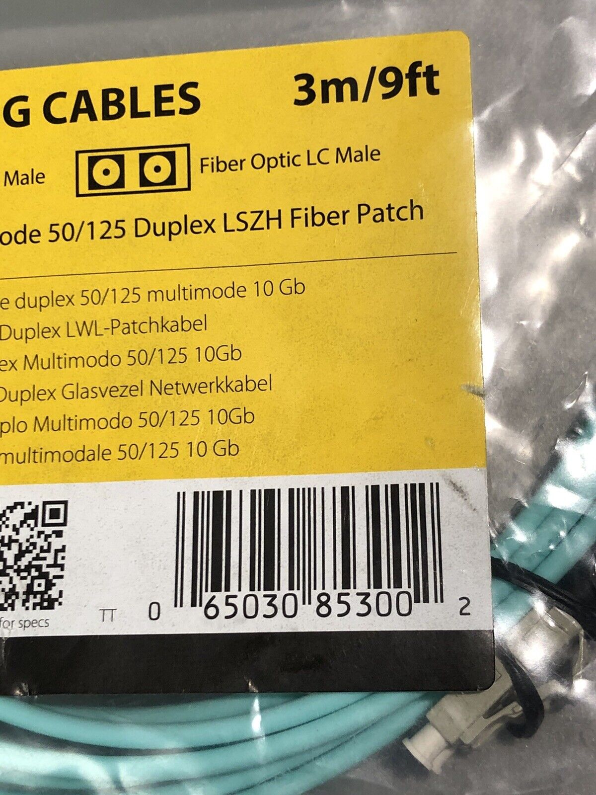 StarTech 3m 9ft 10Gb Aqua Multimode Duplex 50/125 LSZH Fiber Optic Cable LC-LC A50FBLCLC3.