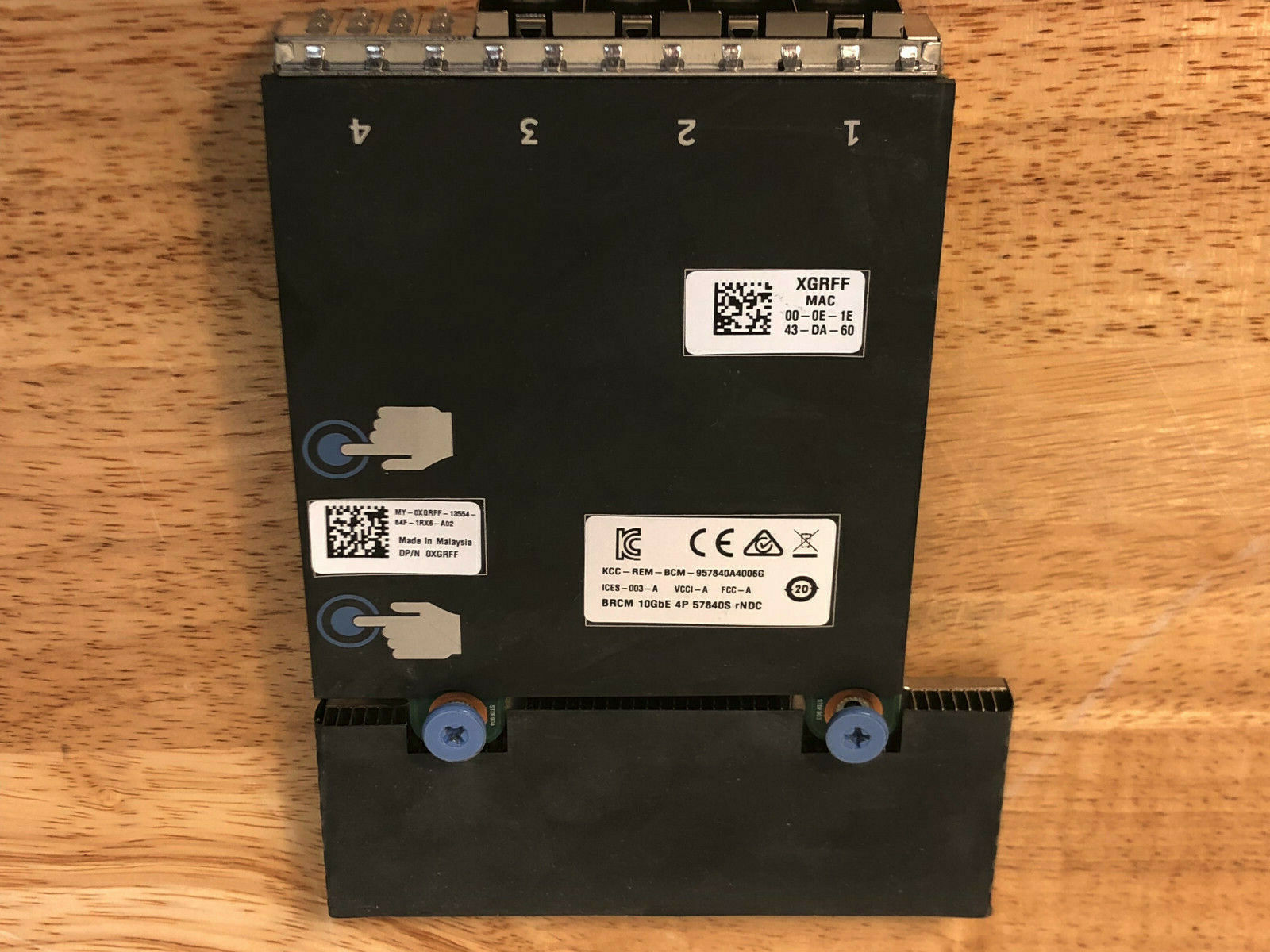 Dell Broadcom 57840S Quad port QP 10G 4x 10GbE Quad Network Card 0XGRFF Rack 4P