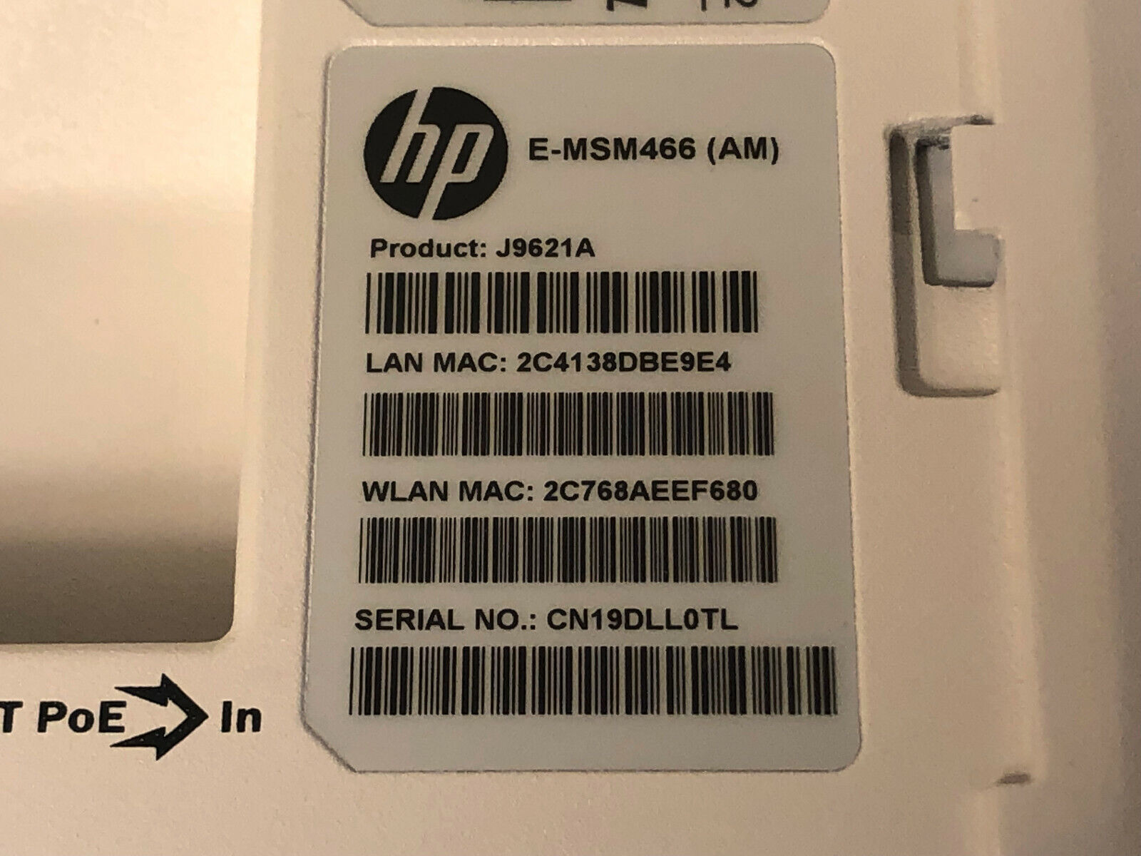 HPE J9621A MSM466 Dual Radio 802.11N Access Point (AM) J9621-80099.