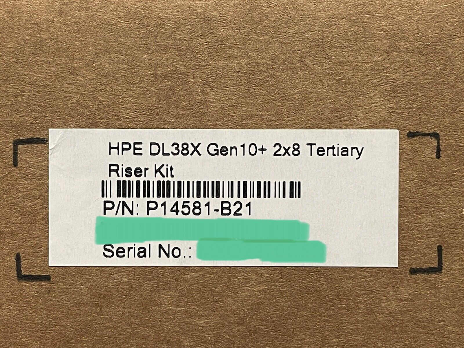 HPE P14581-B21 DL38X DL380 DL385 Gen10+ Plus and V2 x8/x8 PCI-e 4.0 Tertiary Riser Kit GPU.