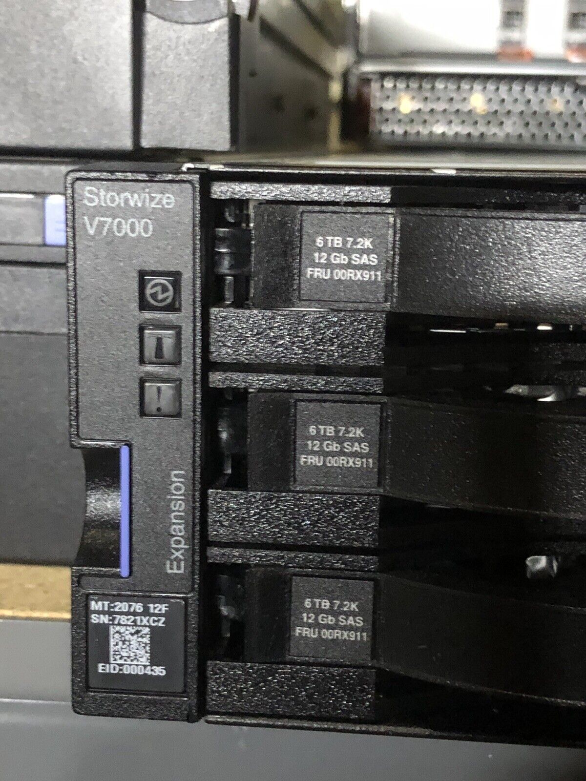 IBM V7000 2076-12F Storwize Expansion Enclosure 72TB 12Gb/s SAS3 12x 6TB 7.2K NL.