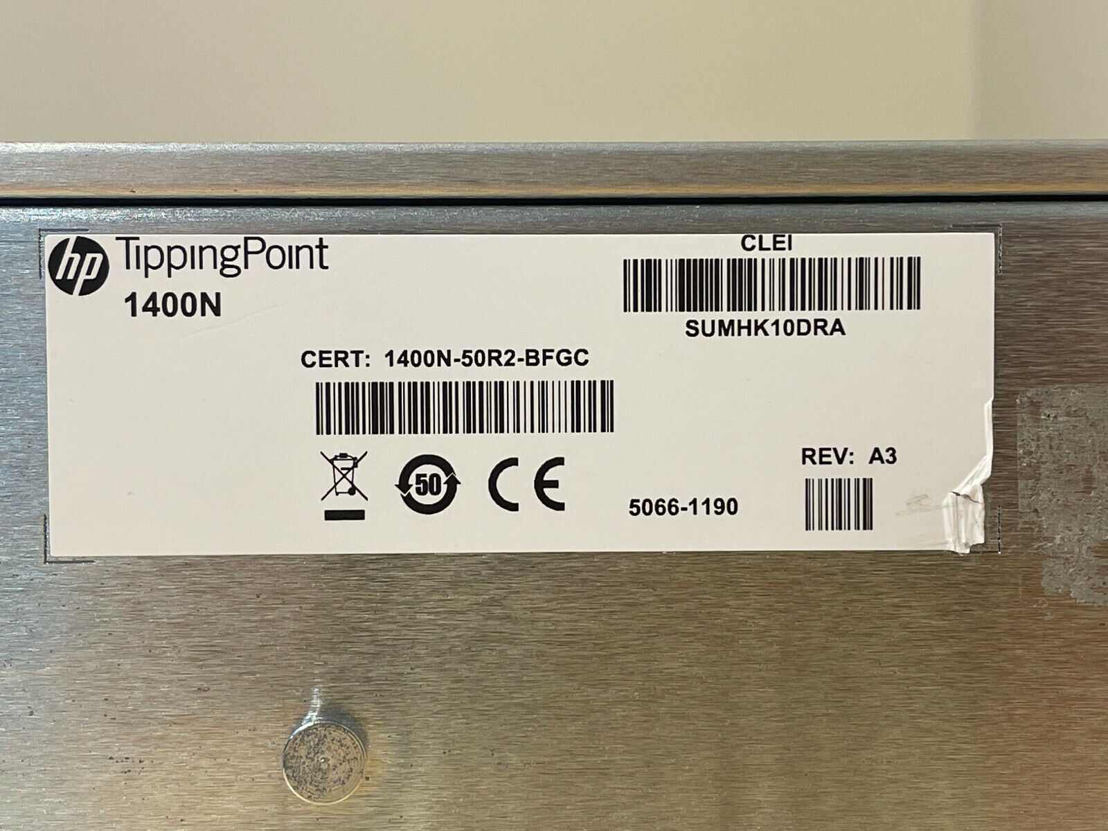 HP JC021A TippingPoint S1400N IPS 2500N-50R1-6006 Intrustion Prevention System 10x RJ45 10x SFP 2x PSU.