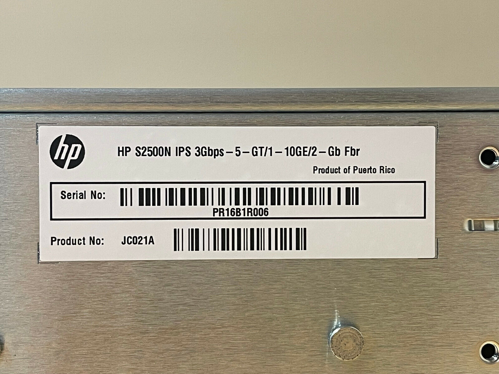 HP JC021A TippingPoint S2500N 2500N-50R1-6006 IPS Intrustion Prevention System 10x RJ45 10x SFP 2x XFP.