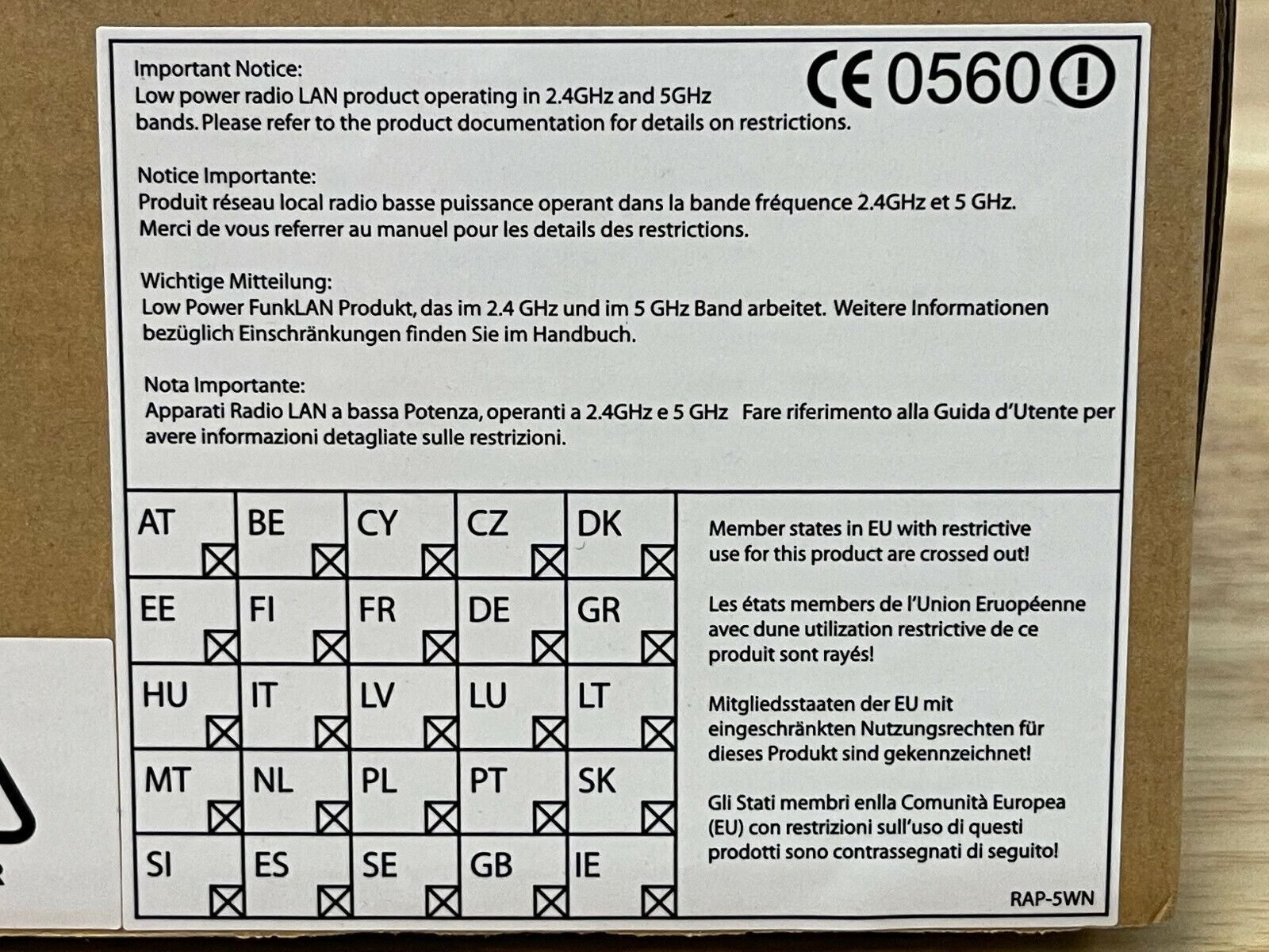 Aruba RAP-5WN Remote Wireless Access Point WAP Universal AC Power 802.11a/b/g/n.