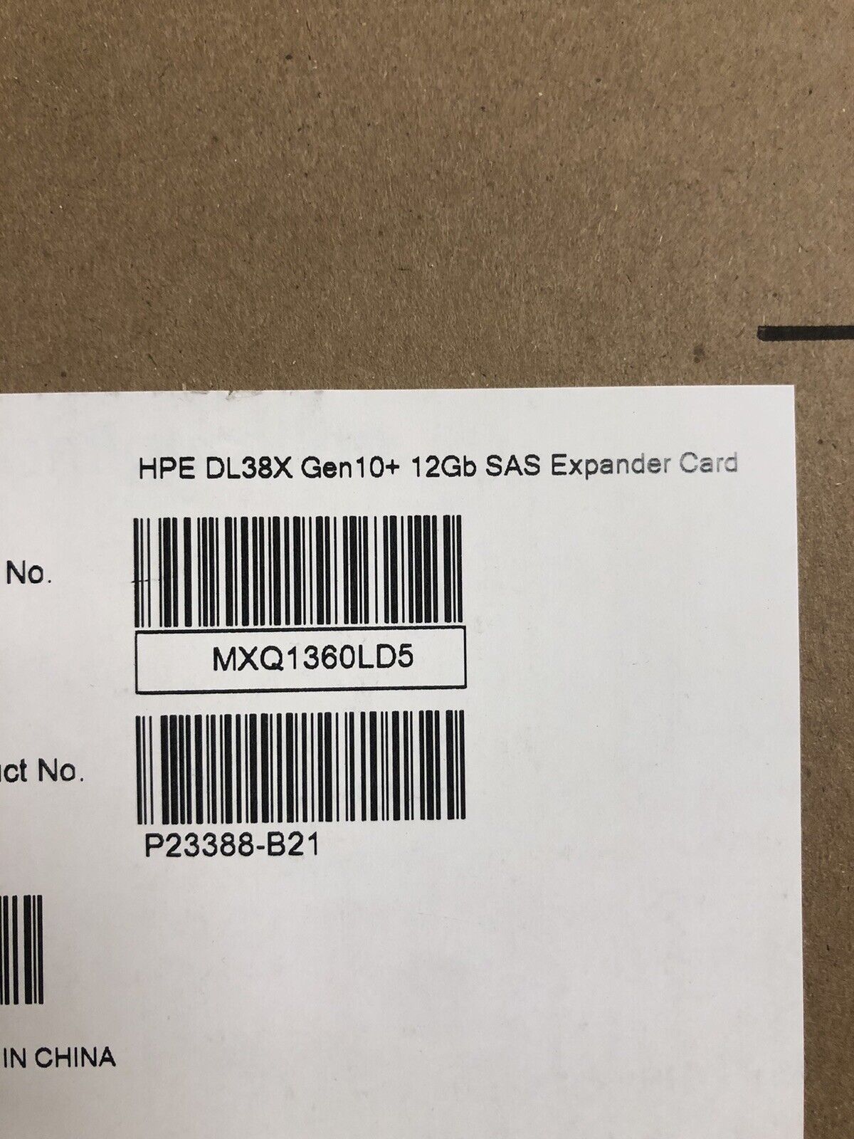 HPE P23388-B21 DL38X DL380 DL385 Gen10 Plus 12Gb SAS Expander Card 4LFF 8SFF 24SFF